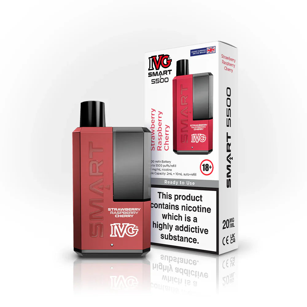 Strawberry Raspberry Cherry Ice IVG Smart 5500 Disposable Vape Kit